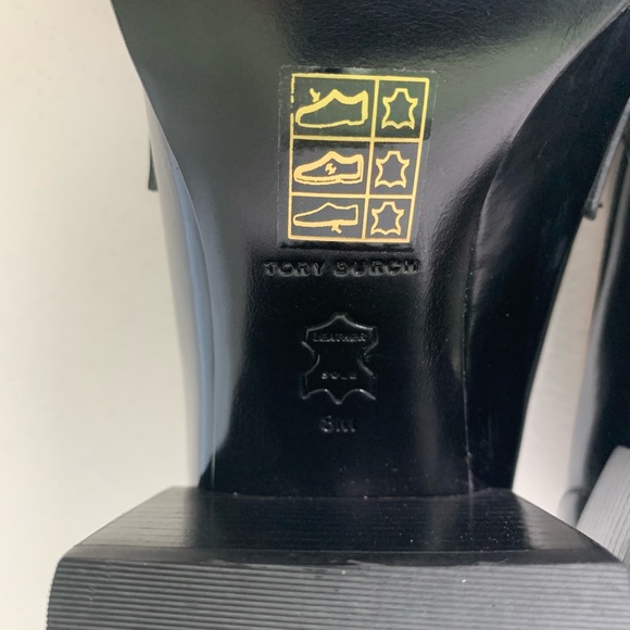 Tory Burch Jessa Black 90s Chunky Style Horse Bit Equestrian Loafer Pumps SZ 8 - Picture 9 of 11